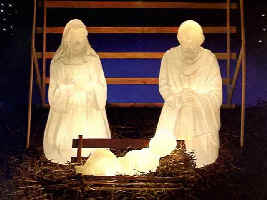 28inch Marble Look Nativity - Illuminated - Item Number EII15680