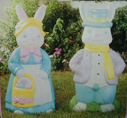 34inch Mr & Mrs Rabbit - Illuminated - Item Number EII55670